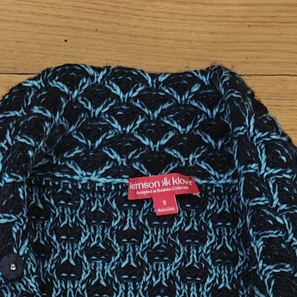 Krimson Klover Black and Blue Patterned Sweater - Picture 3 of 8